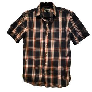 NWOT Club Room Mens Plaid Button Up Shirt Navy Red White